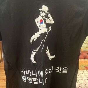 Johnnie Walker Black Short-Sleeve Tee with White Graphic and Red-Blue Emblem